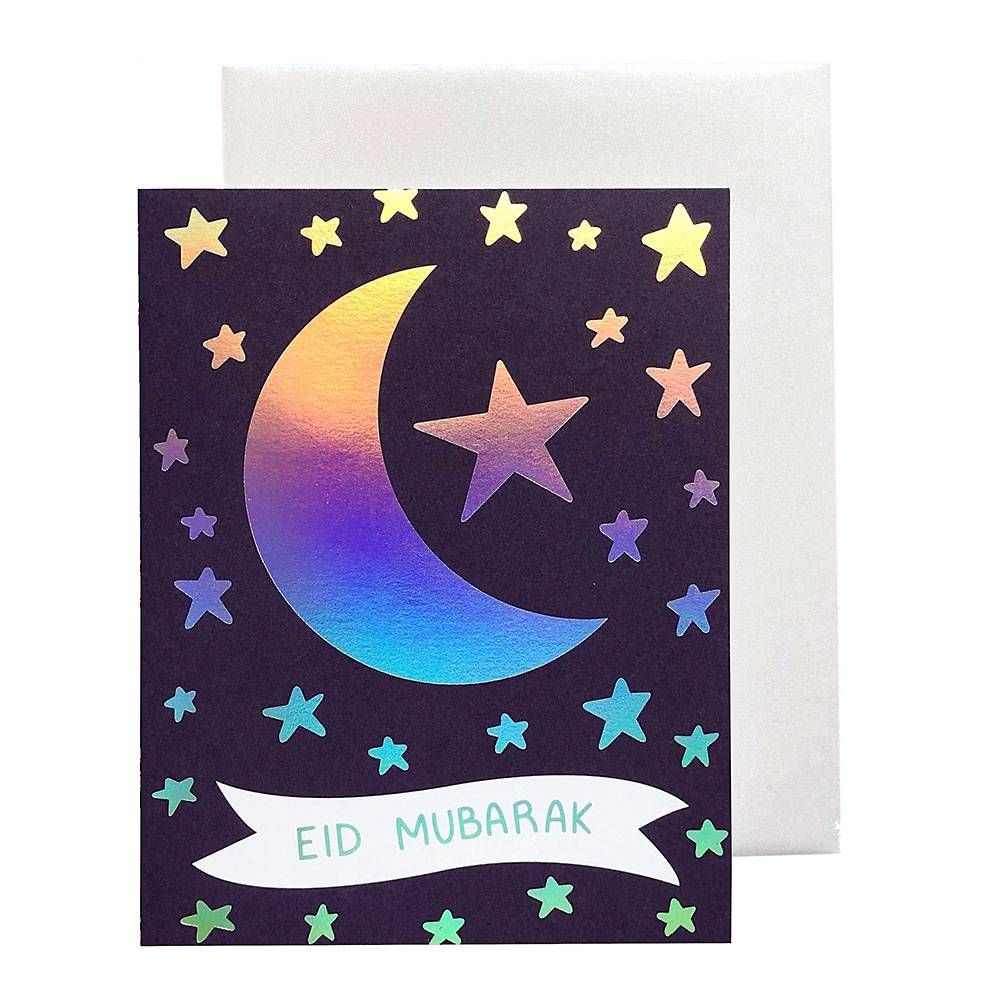 Eid Mubarak Crescent Moon Card