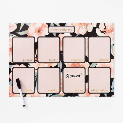 Floral Weekly Dry Erase Pad