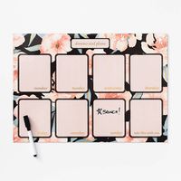 Floral Weekly Dry Erase Pad