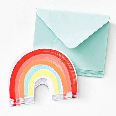 Die Cut Neon Rainbow Notecard Set