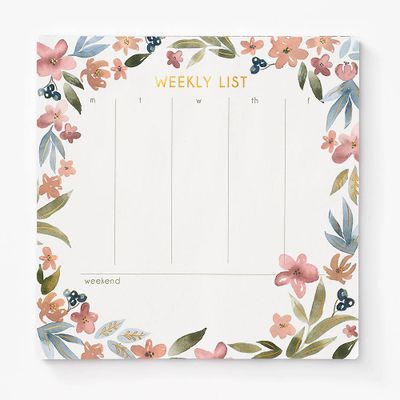 Oversized Floral Weekly List Pad