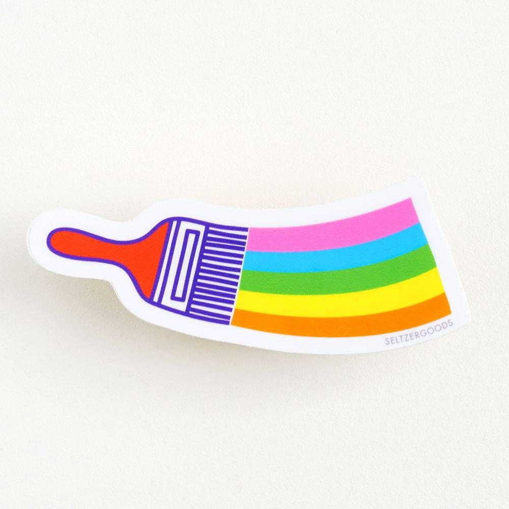 Paintbrush Rainbow Sticker