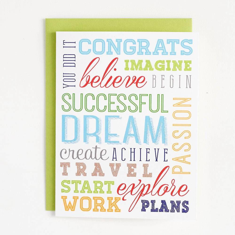 Congrats Words Graduation Card