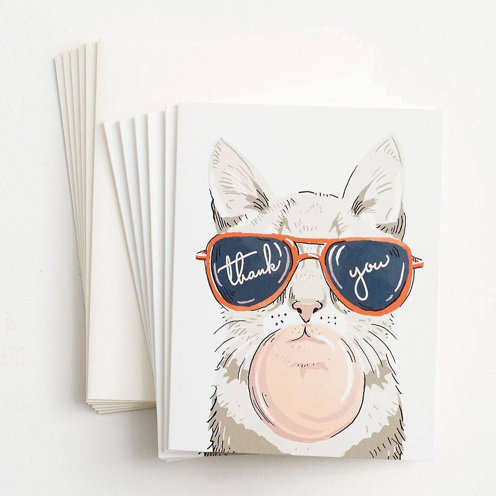 Cool Cat Thank You Card Set