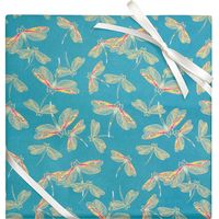 Mosaic Dragonflies on Teal Flat Wrap