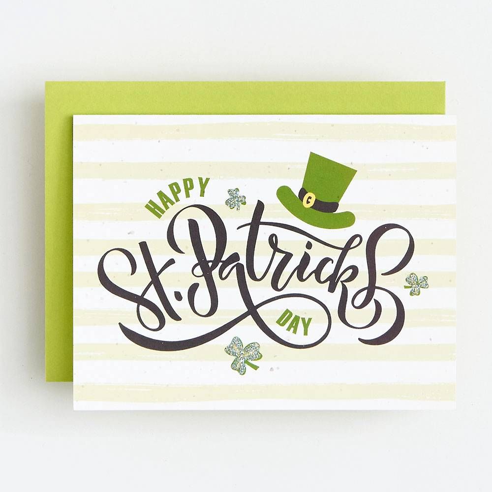 St Patrick's Day Striped Card