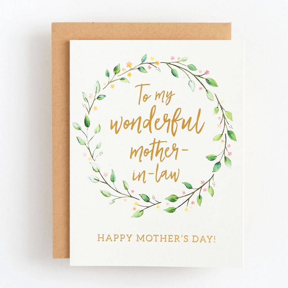 Mother-In-Law Wreath Mother's Day Card