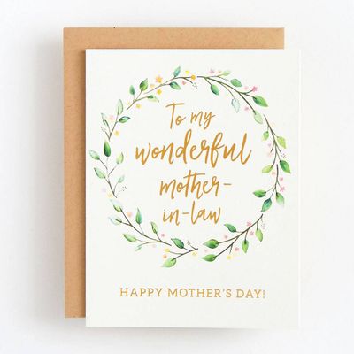 Mother-In-Law Wreath Mother's Day Card