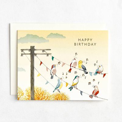 Singing Birds Birthday Card