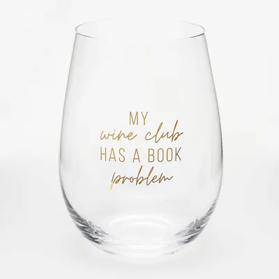 Book Club Wine Glass