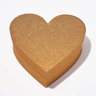 Gold Glitter Heart Gift Box