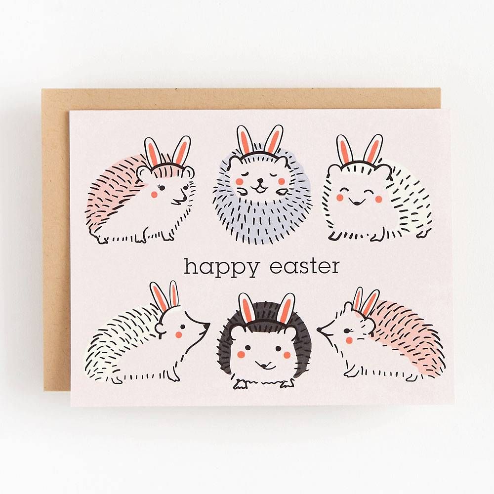 Bunny Hedgehogs Easter Card