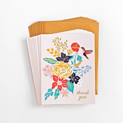 Hummingbird Floral Thank You Card Set