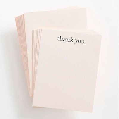Blush Letterpress Thank You Cards