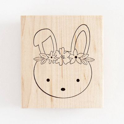 Bunny with Floral Crown Stamp