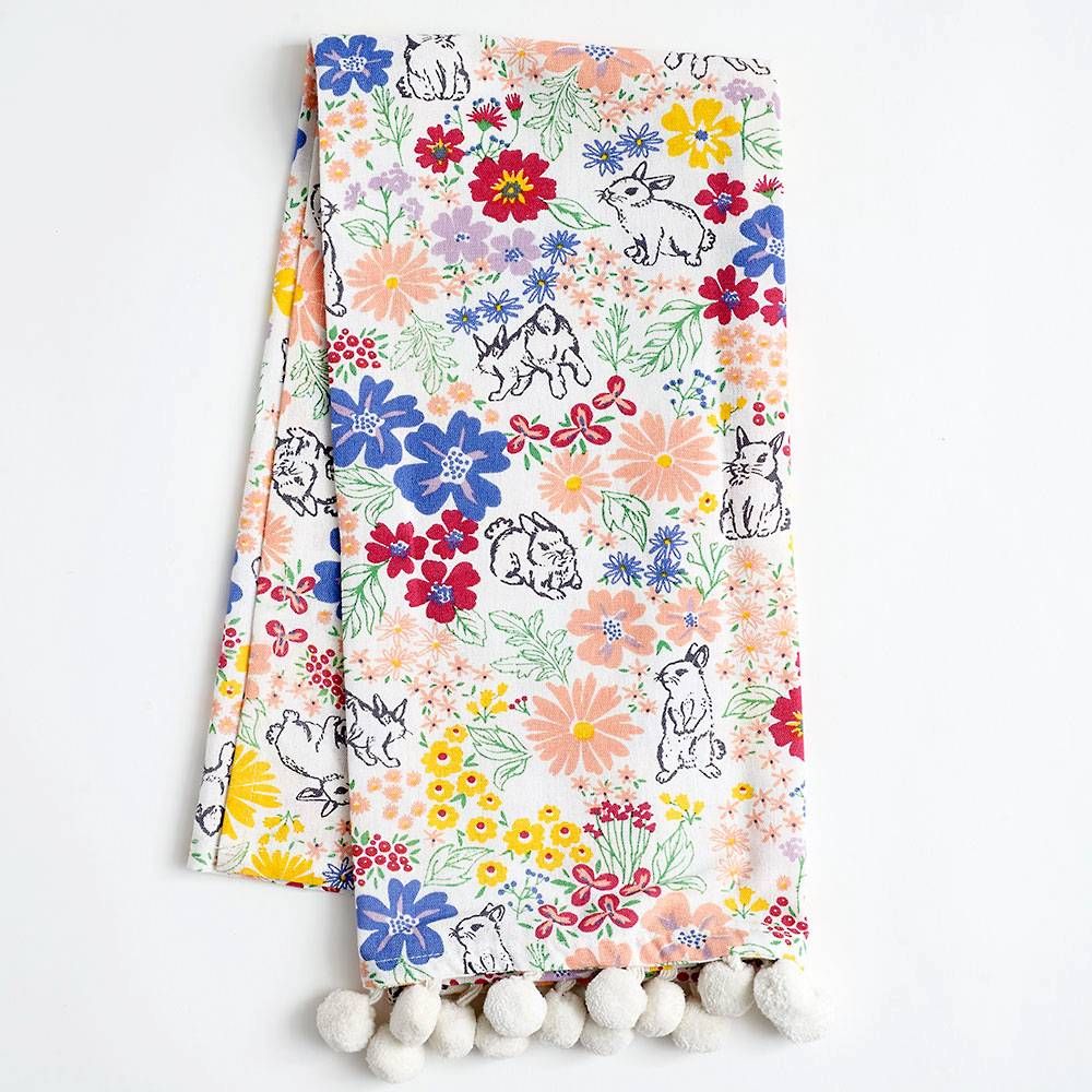 Bunny Garden Tea Towel