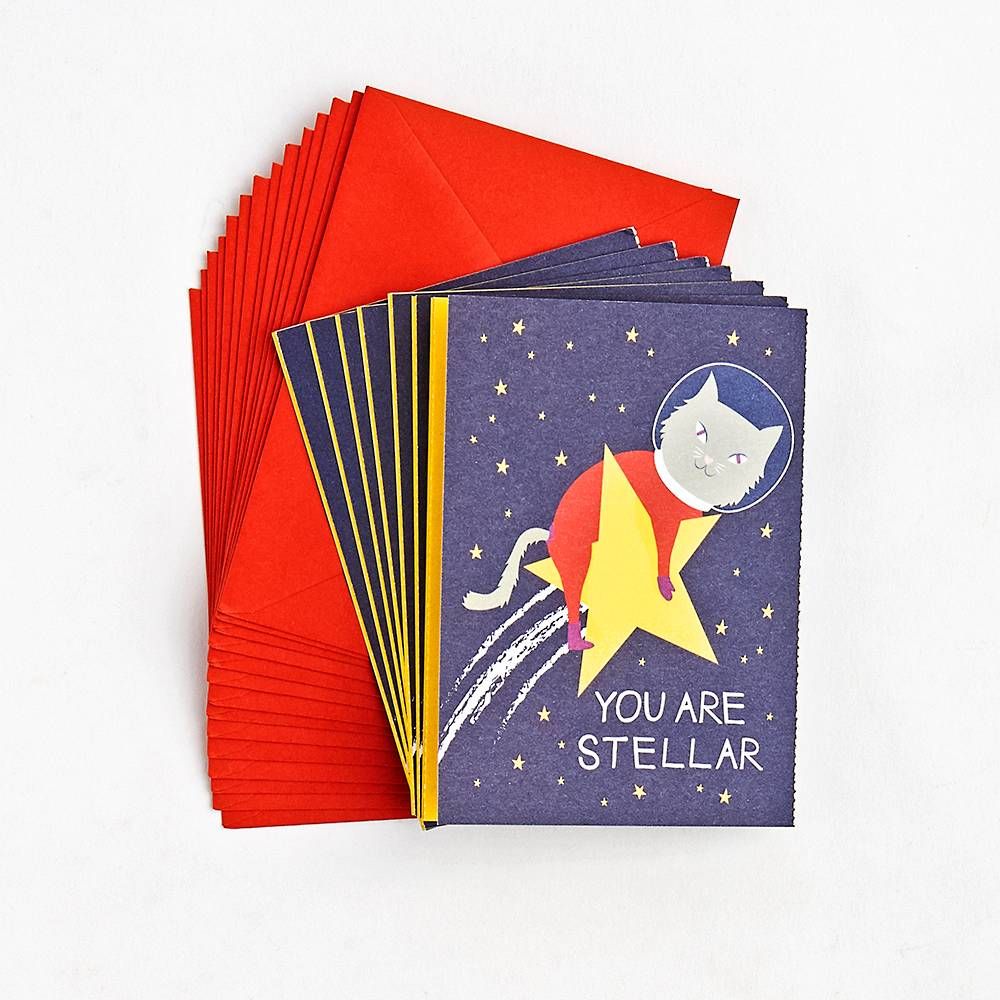 Space Cat Valentine Cards