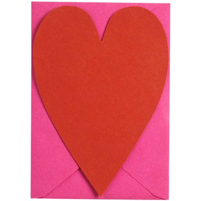 Red Heart Cards with Fuchsia Envelopes