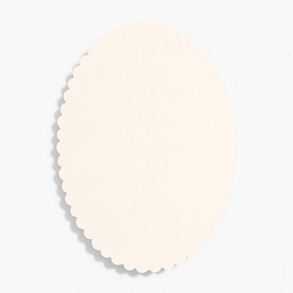 Scallop 4 Bar Superfine Soft White Oval Cards