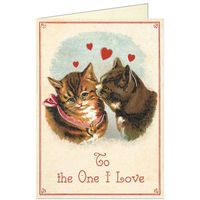 Cavallini Kissing Cats Valentine Card