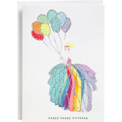 Specialty Glitter Balloons Birthday Card