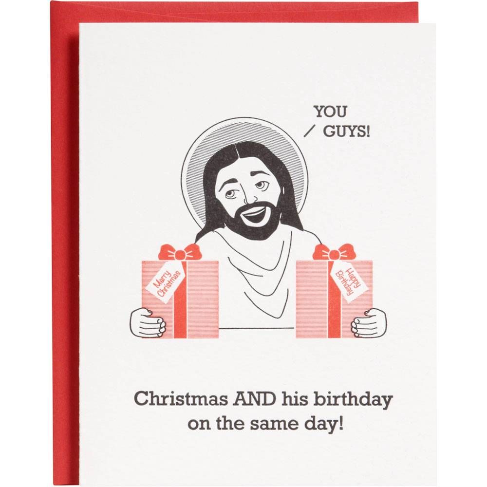 Jesus with Birthday Presents Holiday Card