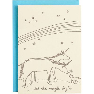 Magic Unicorns Baby Card