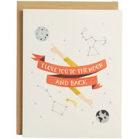 Moon & Back Banner Valentine Card