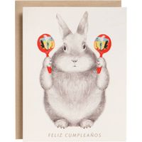 Bunny with Maracas Birthday Card