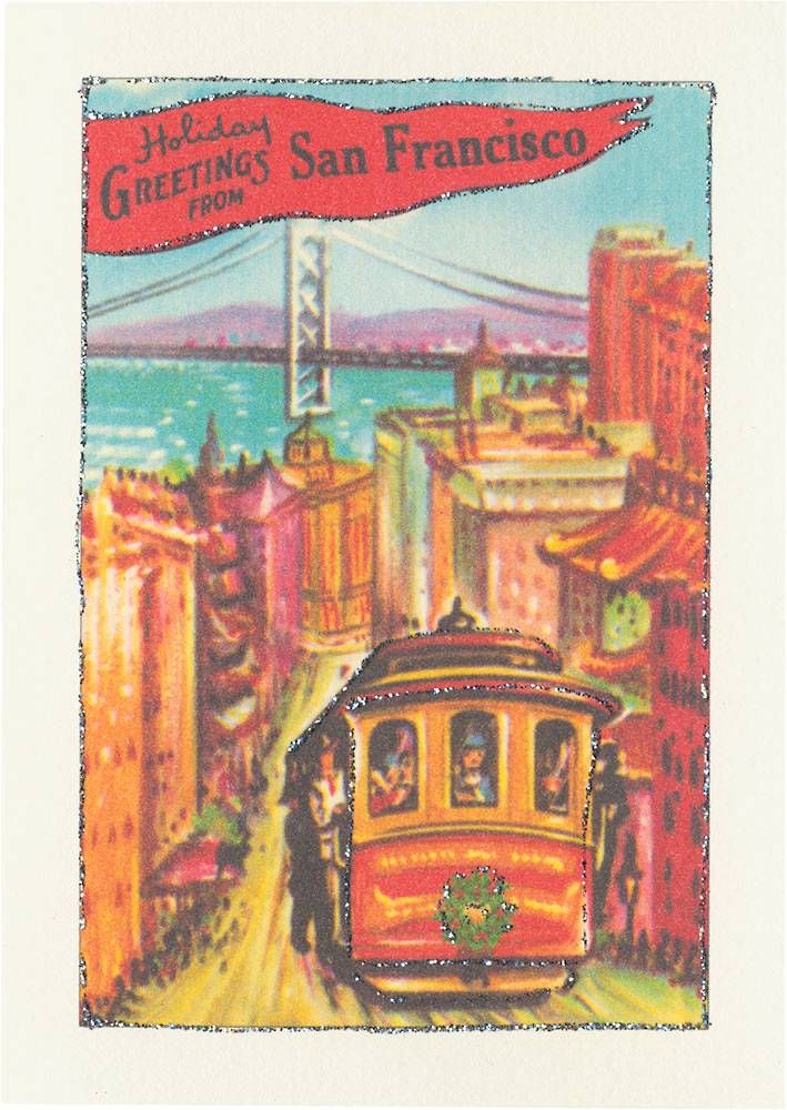 San Francisco Glitter Holiday Card Set