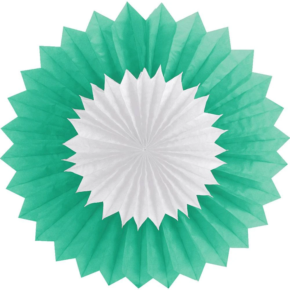 Mint and White Double Fan