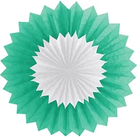 Mint and White Double Fan