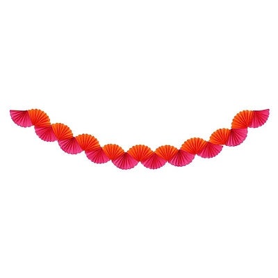 Fuchsia and Orange Tissue Paper Garland