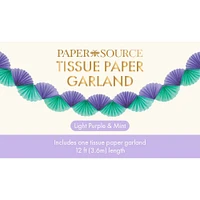 Mint and Light Purple Tissue Paper Garland