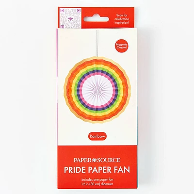 Rainbow Medium Paper Fan