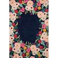 Juliet Rose Wreath Indigo Rug