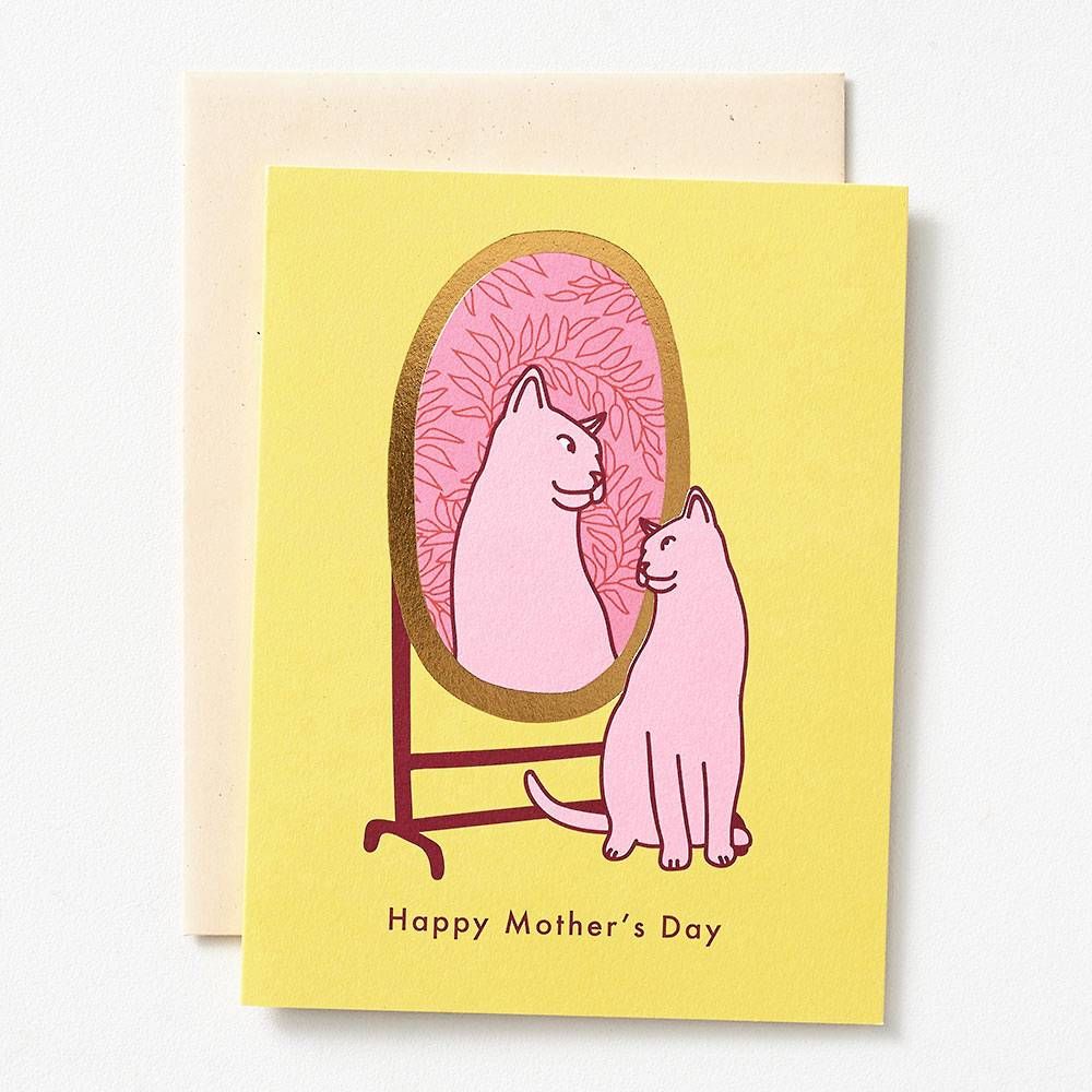 Cat Mirror Mother's Day Card