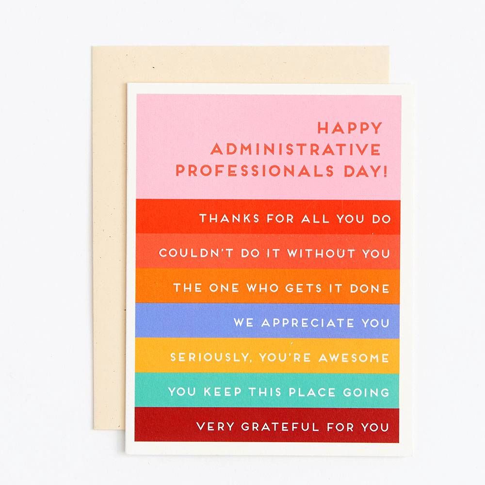 Striped Administrative Professionals Thank You Card