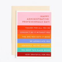 Striped Administrative Professionals Thank You Card