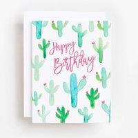 Watercolor Cactus Birthday Card