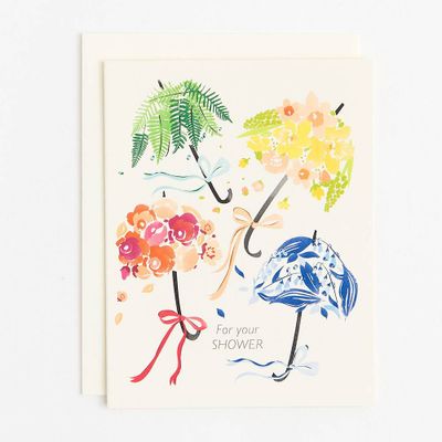 Floral Umbrellas Shower Card