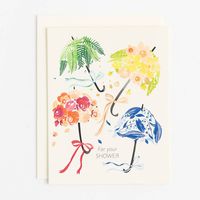 Floral Umbrellas Shower Card