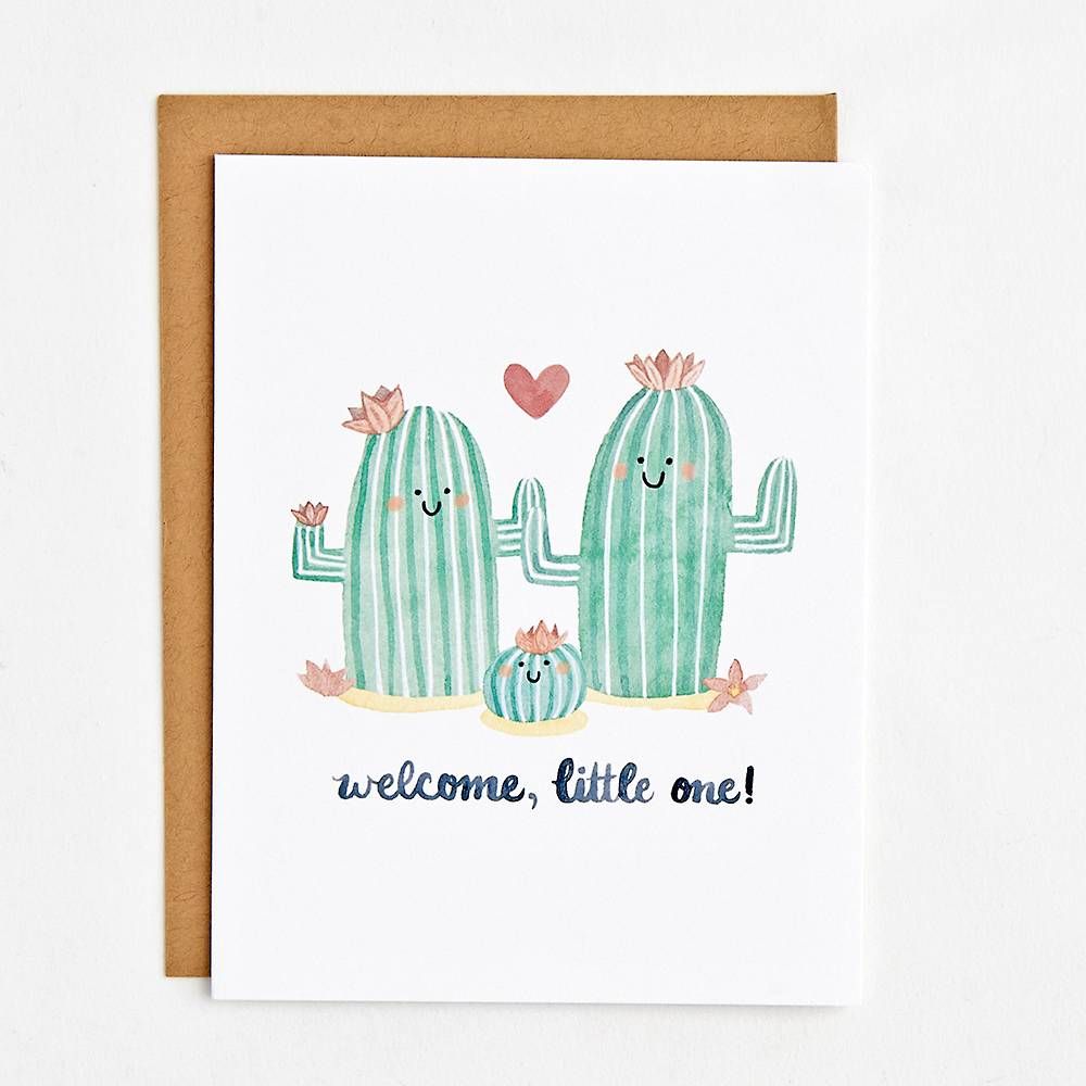 Welcome Little One Cactus Baby Card