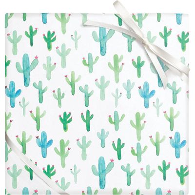 Watercolor Cactus Flat Wrap