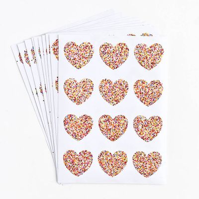 Multi-Glitter Heart Stickers