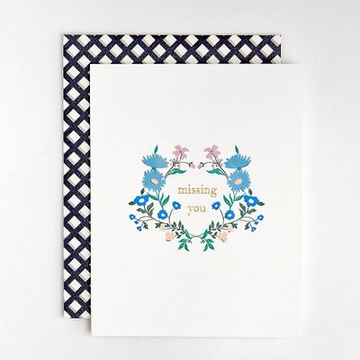 Floral Missing You Greeting Card