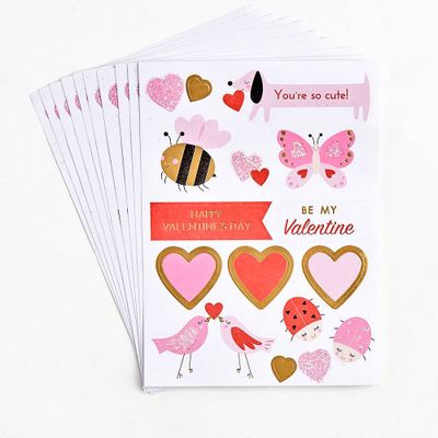 Critter and Heart Valentine Stickers
