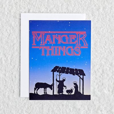 Manger Things Christmas Card