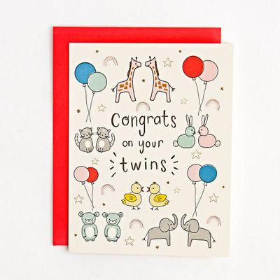 Congrats on Your Twins Baby Card