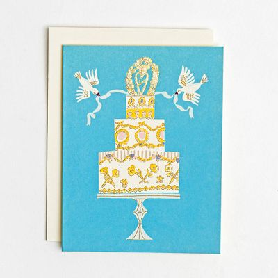 Wedding Cake with Doves Greeting Card